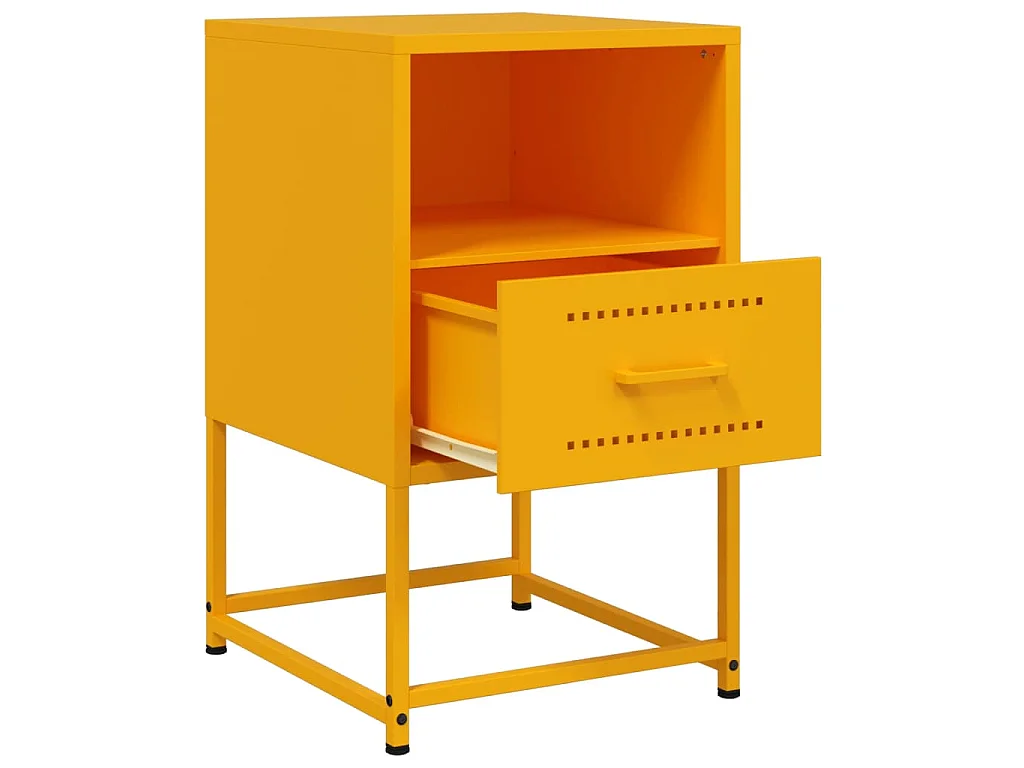 Tables de chevet 2 pcs jaune moutarde 36x39x60,5 cm acier