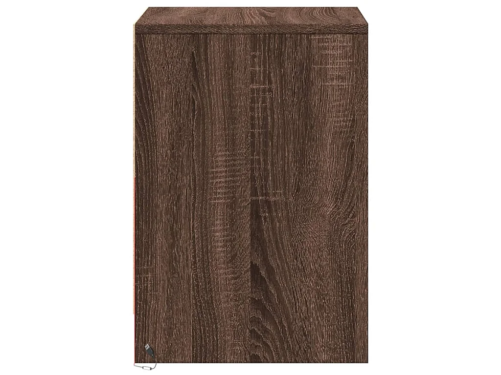 Comodino con Luci LED Rovere Marrone in Legno Multistrato