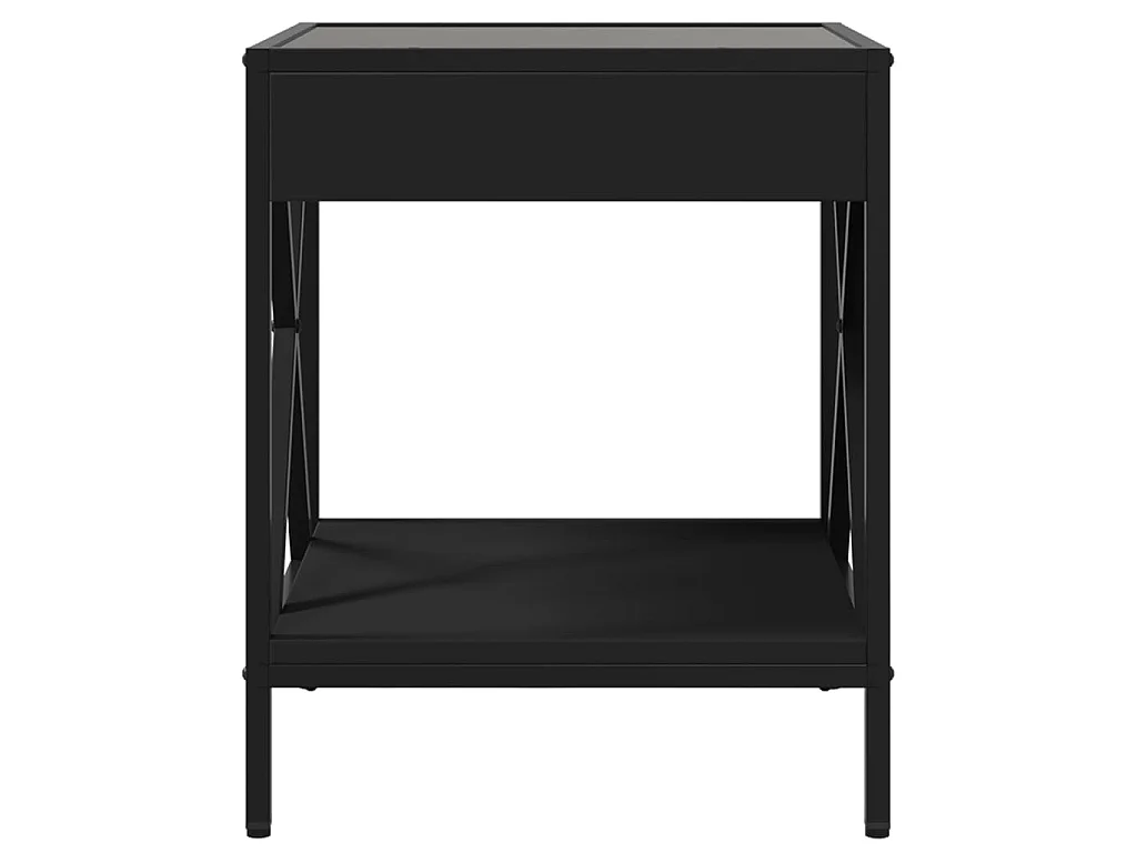 Comodino con LED Infinity Nero 40x40x49 cm