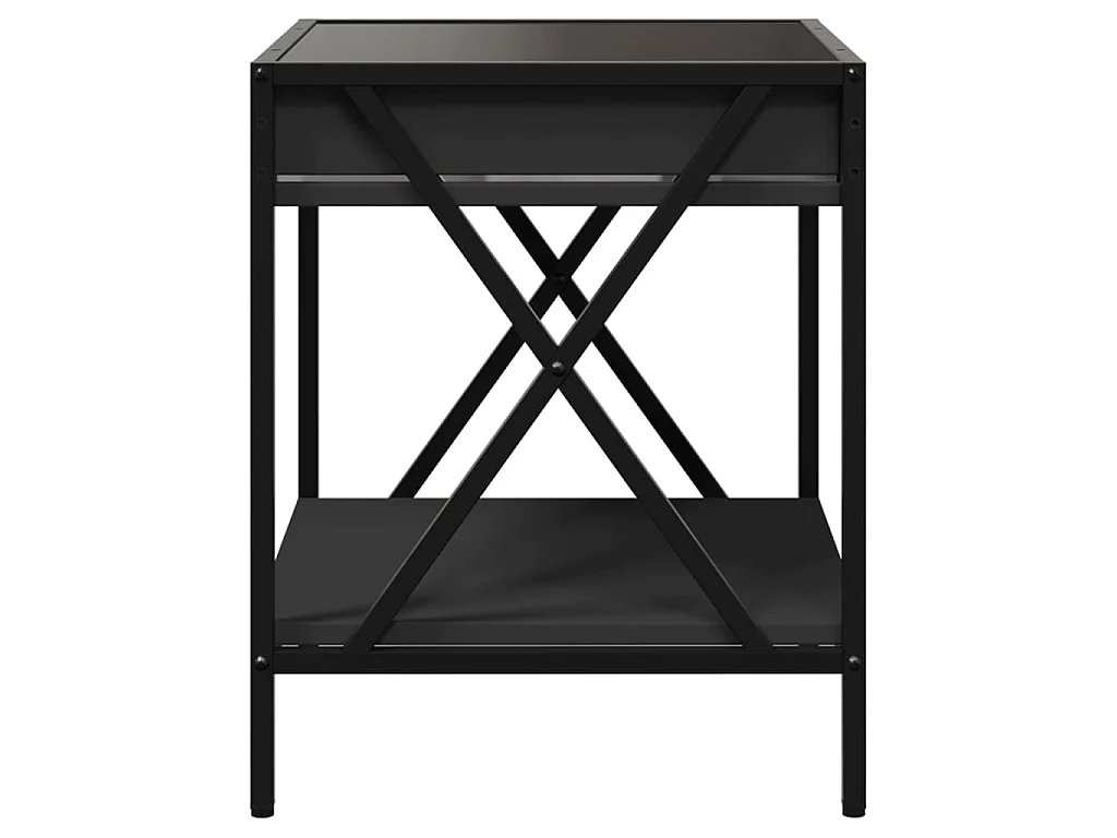 Comodino con LED Infinity Nero 40x40x49 cm