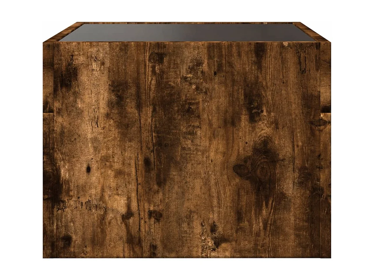 Table de chevet avec LED infini chêne fumé 40x40x30 cm