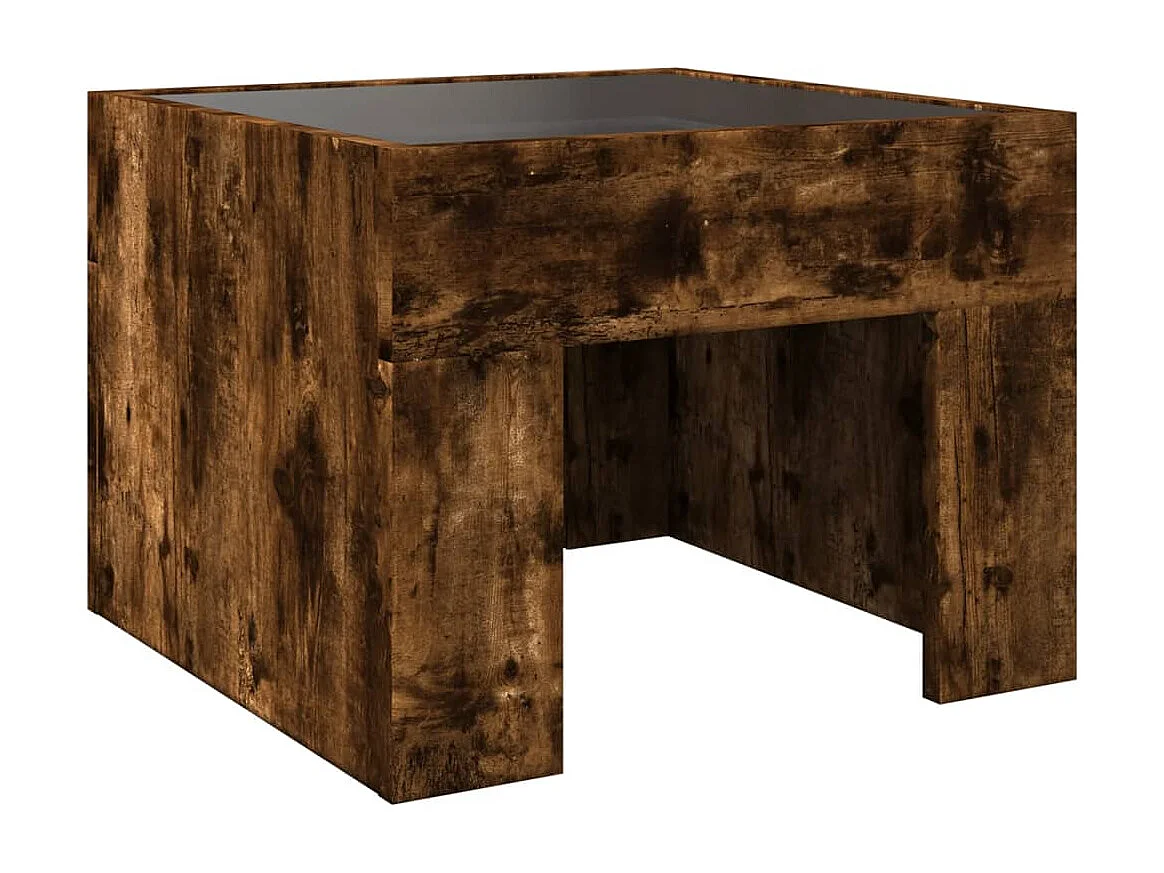 Mesa de cabeceira c/ LED Infinity 40x40x30 cm carvalho fumado
