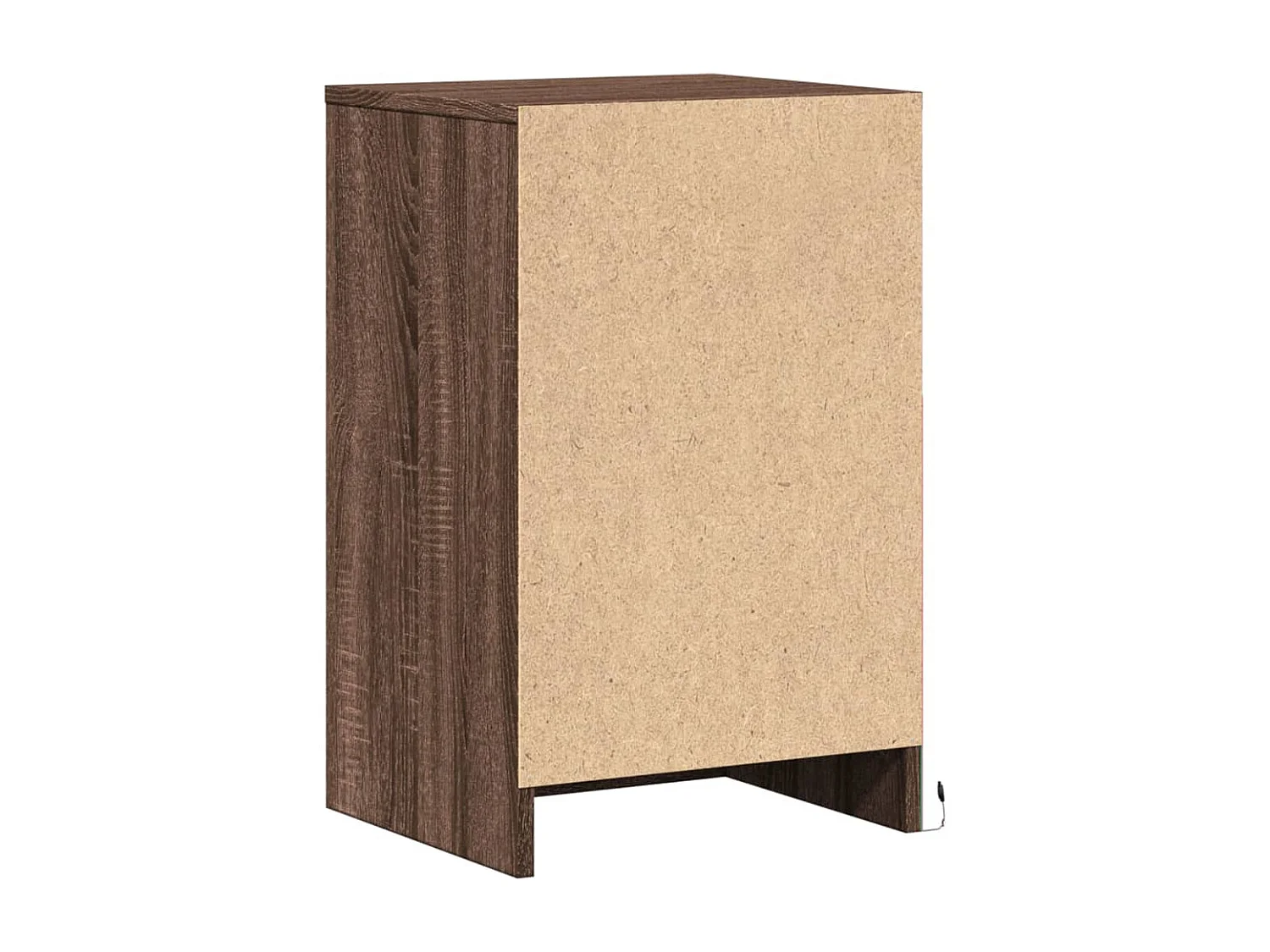 Comodino con Luci LED Rovere Marrone in Legno Multistrato