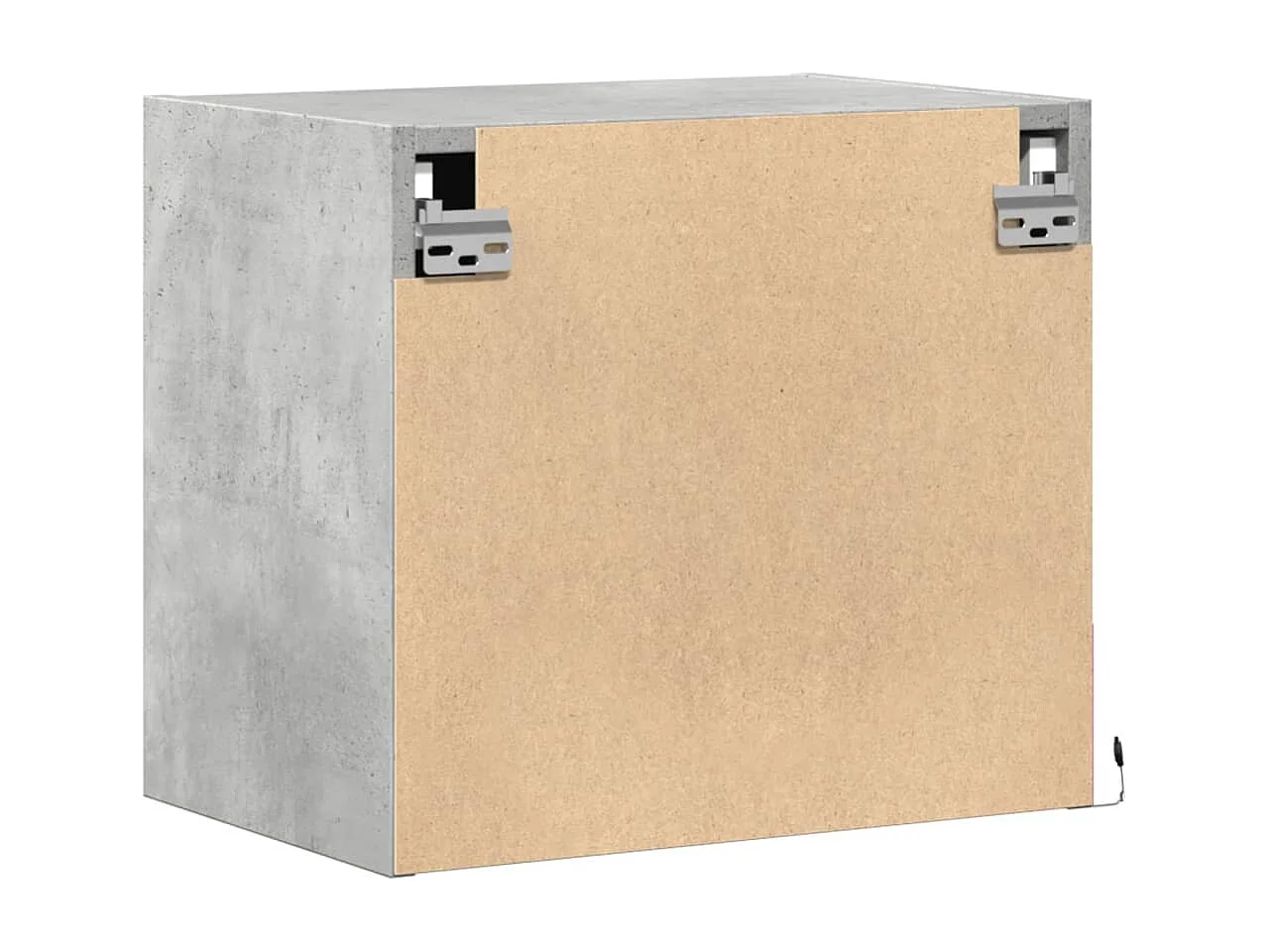 Tables de chevet murales avec lumières LED 2 pcs gris béton