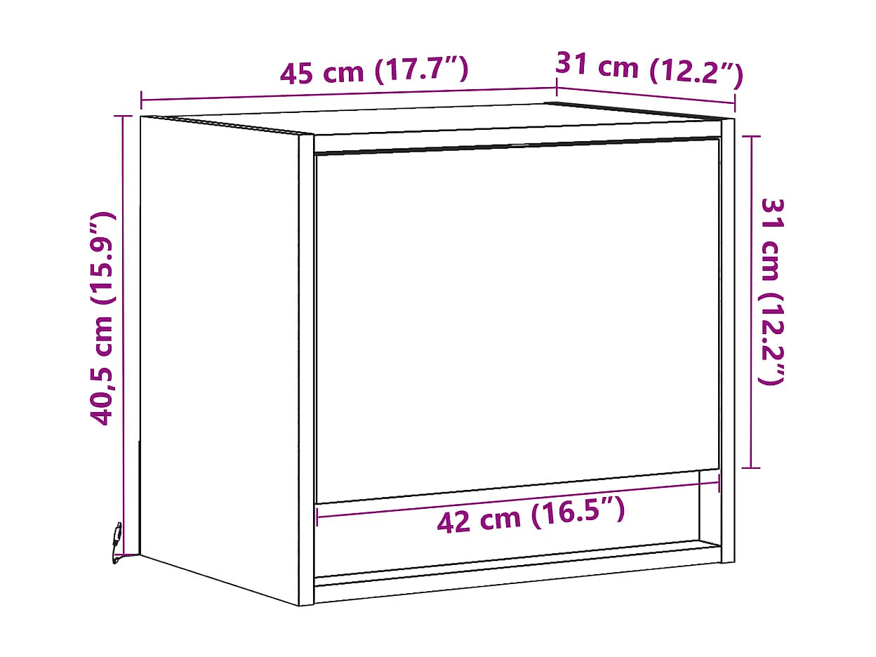Tables de chevet murales avec lumières LED 2 pcs gris béton