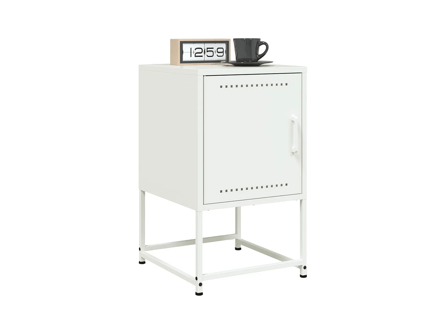 Tables de chevet 2 pcs blanc 36x39x60,5 cm acier