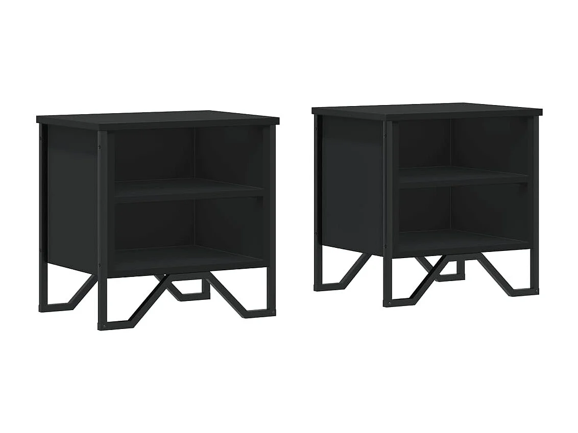 Tables de chevet 2 pcs noir 40x30x40 cm bois d'ingénierie