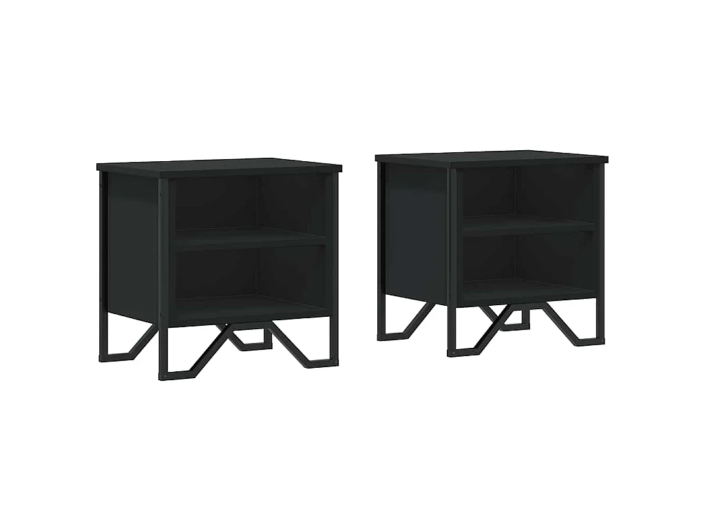 Tables de chevet 2 pcs noir 40x30x40 cm bois d'ingénierie