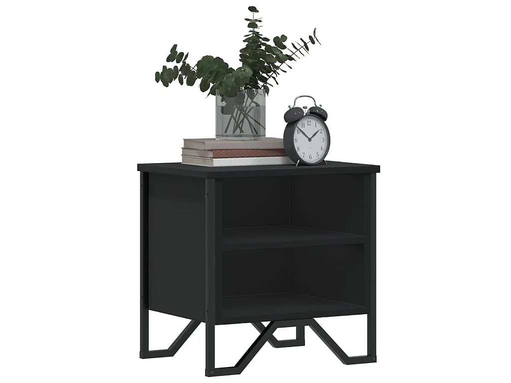 Tables de chevet 2 pcs noir 40x30x40 cm bois d'ingénierie