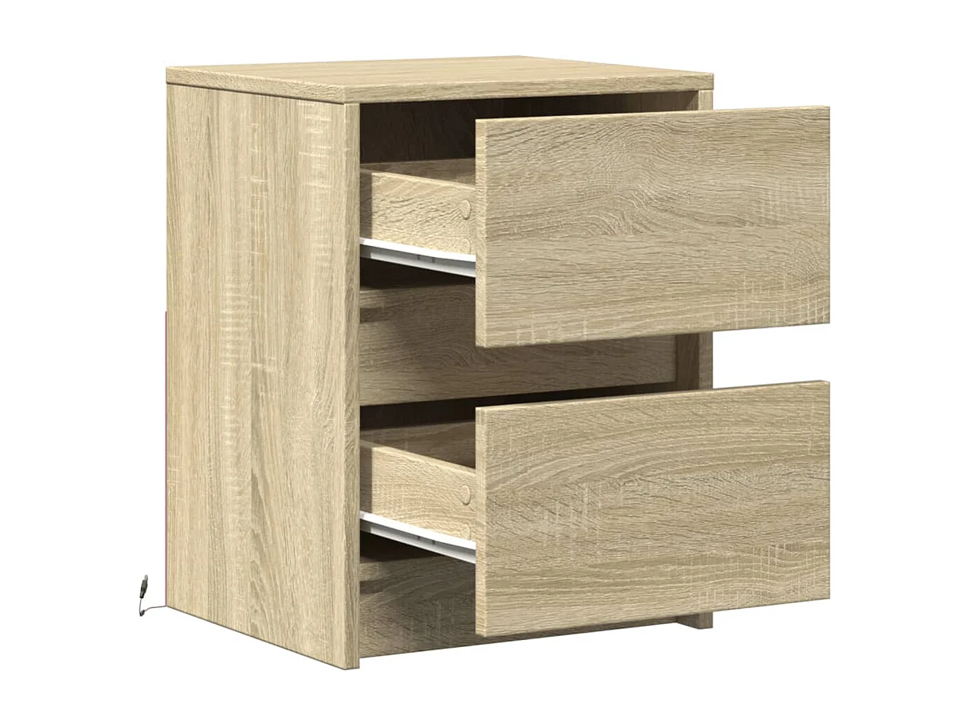 Armoire de chevet avec lumières LED chêne sonoma