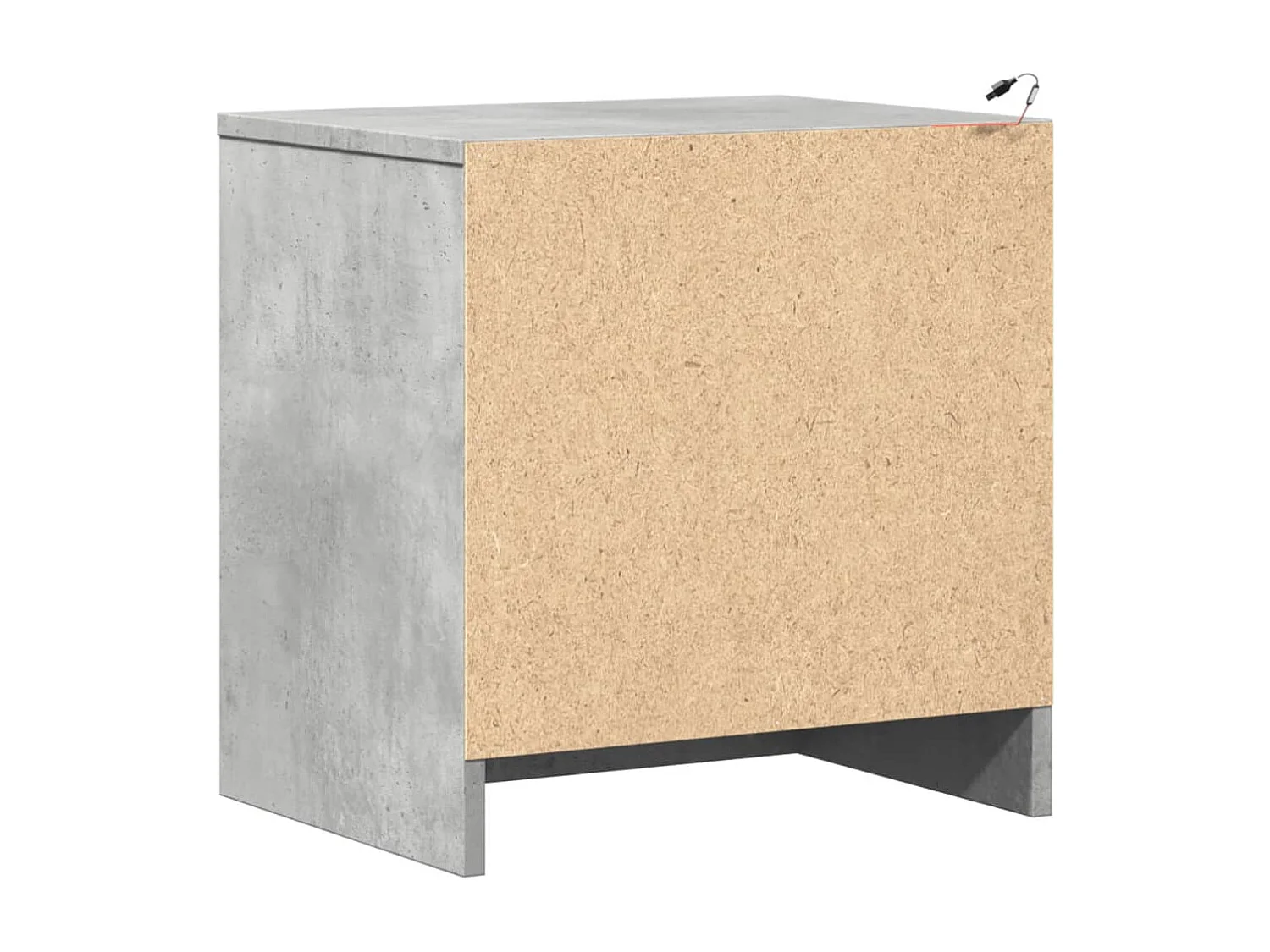 Armoires de chevet et lumières LED 2 pcs gris béton