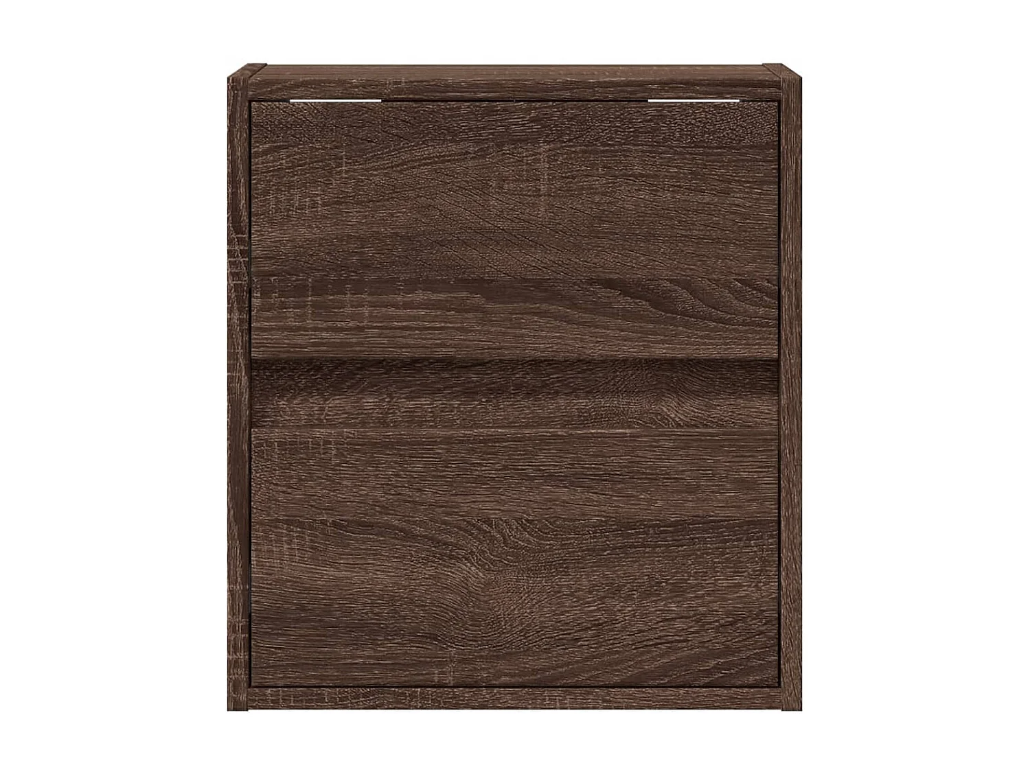 Tables de chevet murales avec lumières LED 2 pcs chêne marron