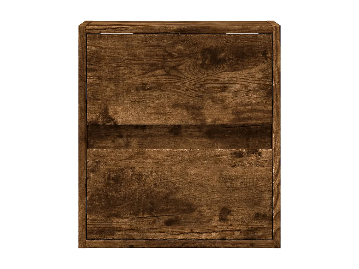 Table de chevet murale avec lumières LED chêne fumé