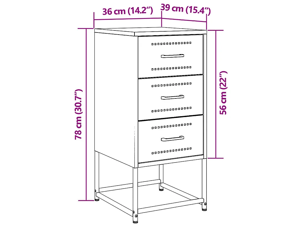Nachttische 2 Stk. Senfgelb 36x39x78 cm Stahl
