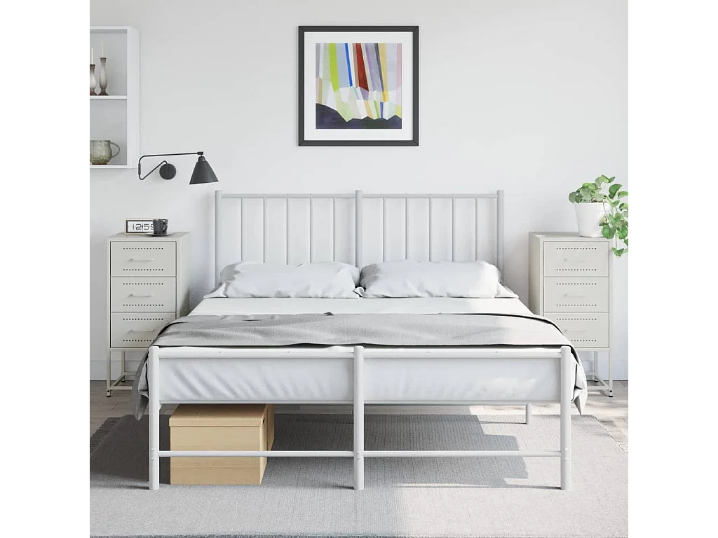 Nachttische 2 Stk. Weiß 36x39x78 cm Stahl