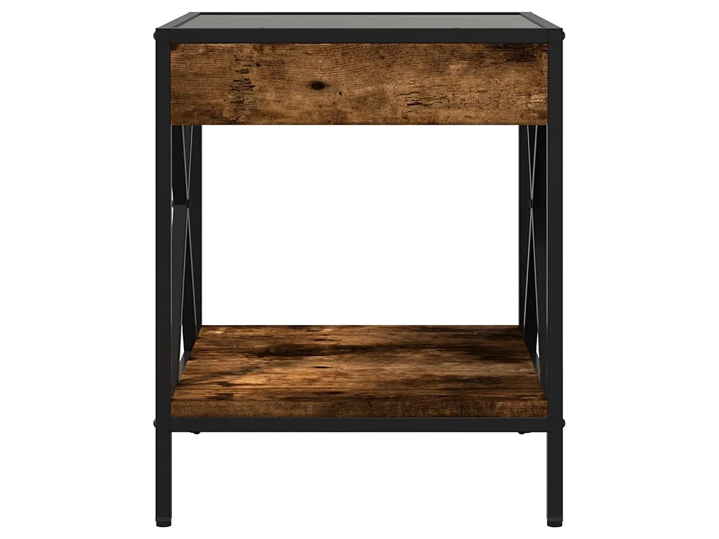 Comodino con LED Infinity Rovere Fumo 40x40x49 cm