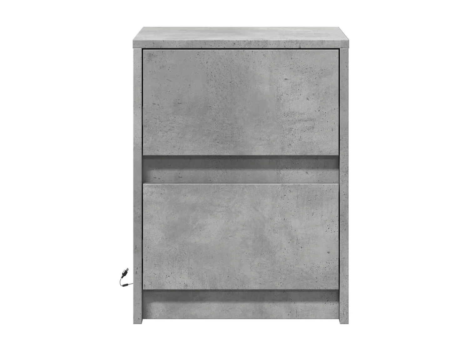 Mesas cabeceira c/ LEDs 2 pcs derivados madeira cinza cimento