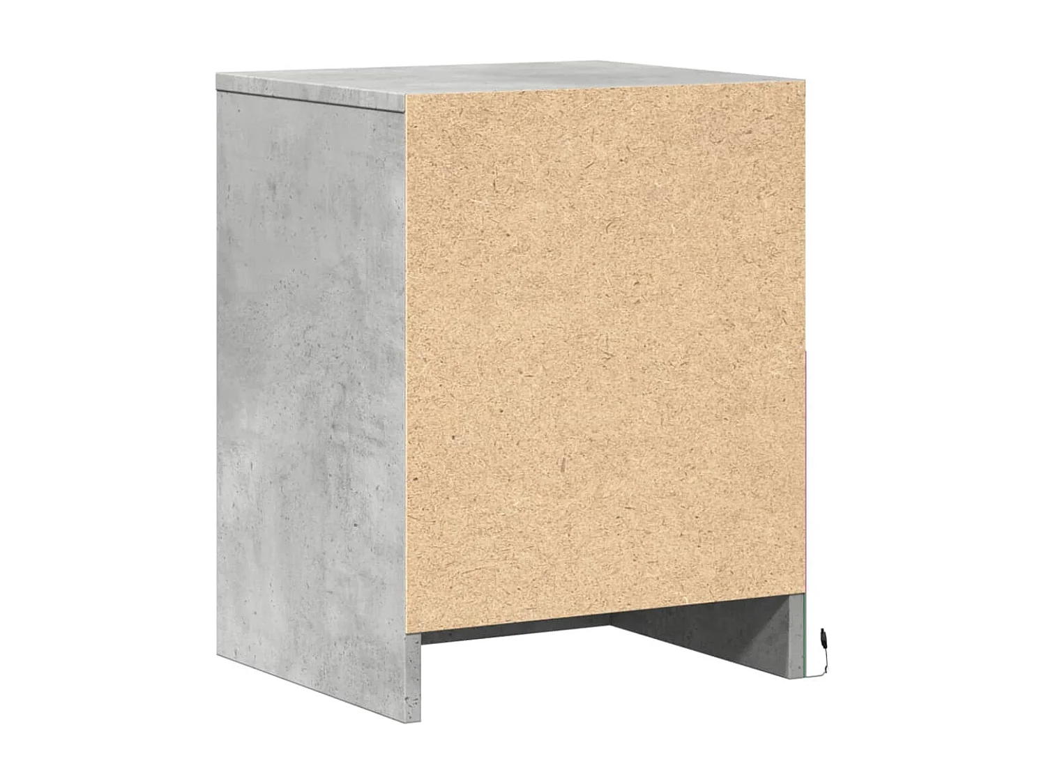 Mesas cabeceira c/ LEDs 2 pcs derivados madeira cinza cimento