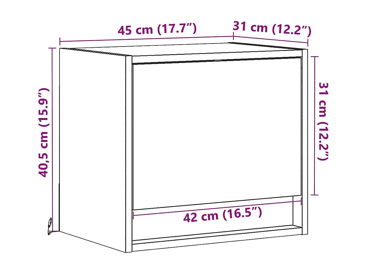 Mesa de cabeceira de parede com luzes LED carvalho sonoma