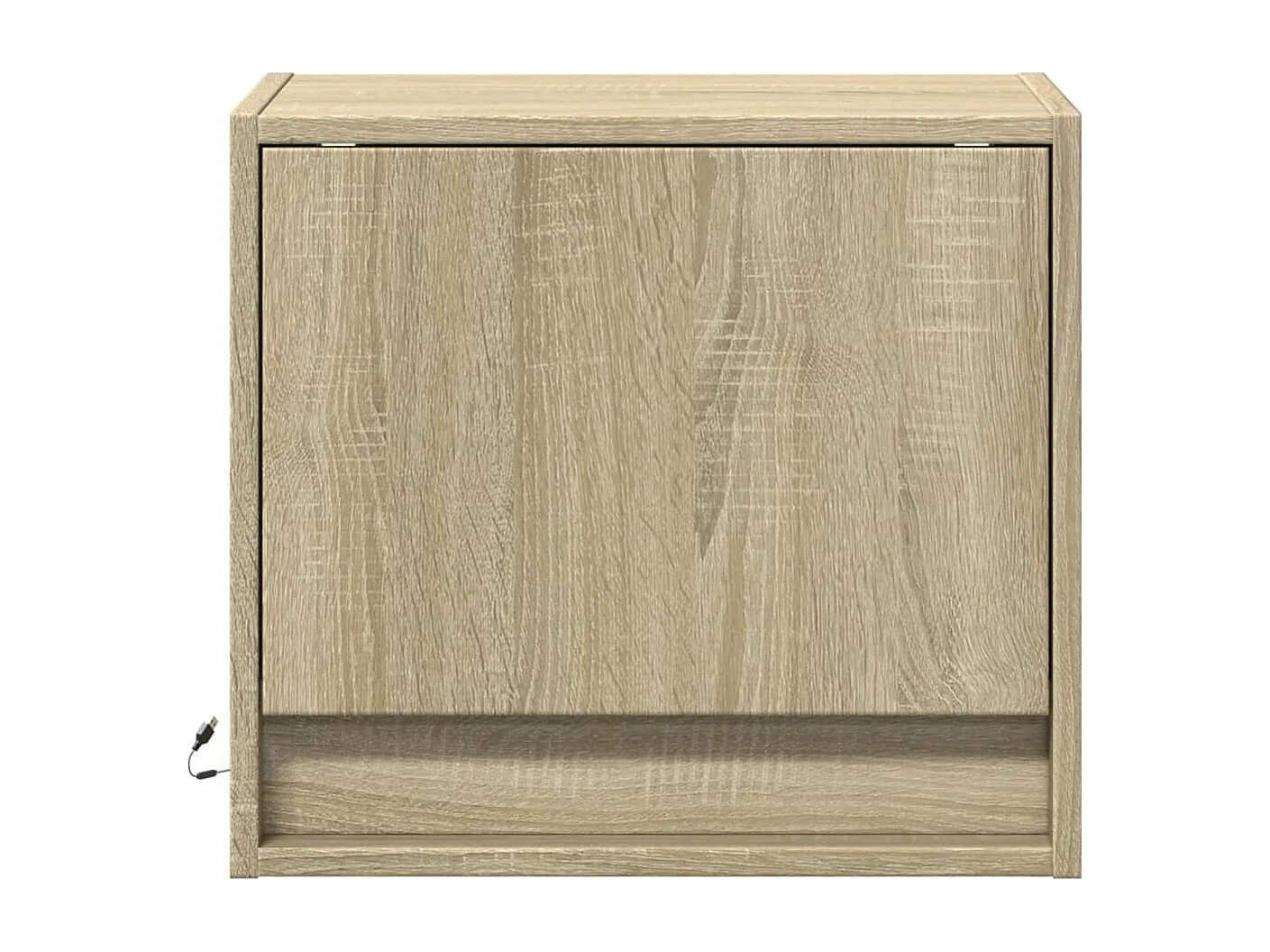 Mesa de cabeceira de parede com luzes LED carvalho sonoma