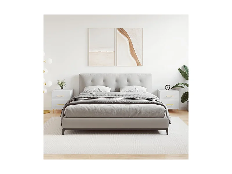 Tables de chevet 2 pcs blanc 40x35x47,5 cm bois d’ingénierie