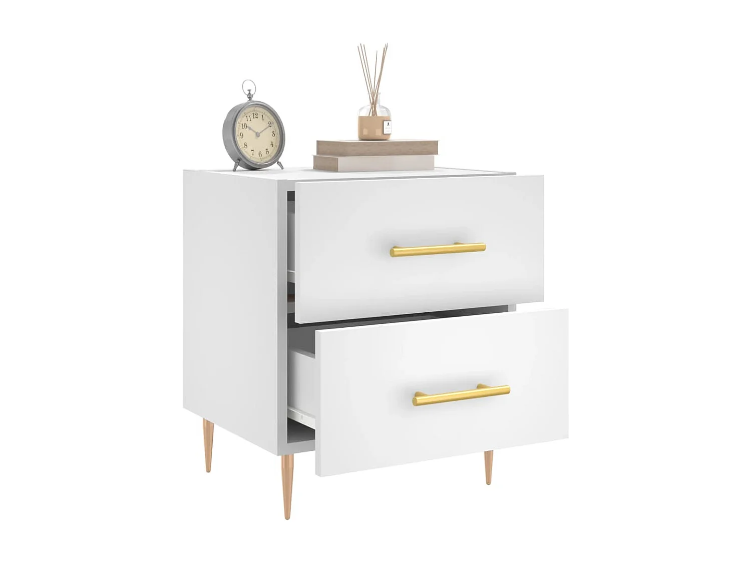 Mesas de cabeceira 2 pcs 40x35x47,5 cm deriv. de madeira branco