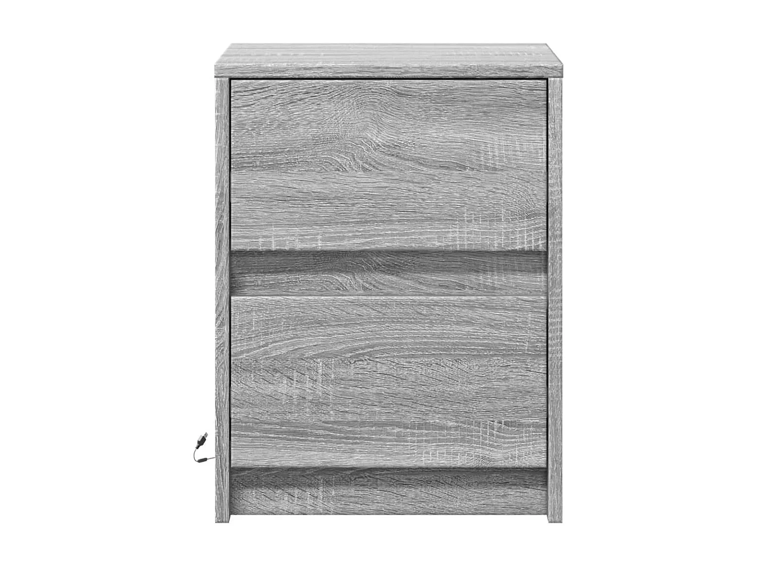 Armoires de chevet et lumières LED 2 pcs sonoma gris