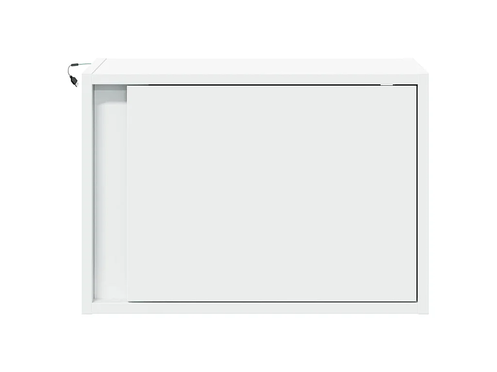 Comodini a Parete con Luci LED 2 pz Bianchi