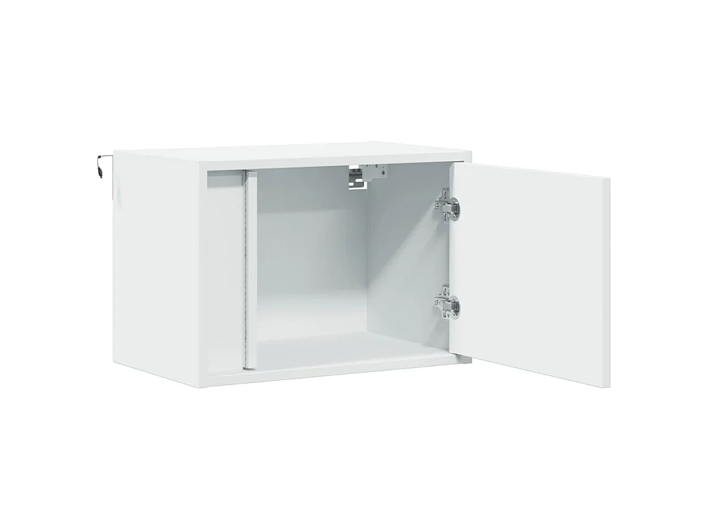 Comodini a Parete con Luci LED 2 pz Bianchi
