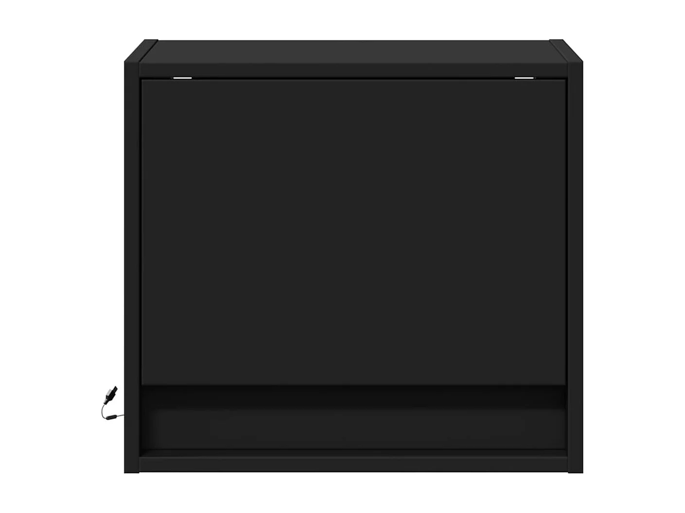 Mesa de cabeceira de parede com luzes LED preto