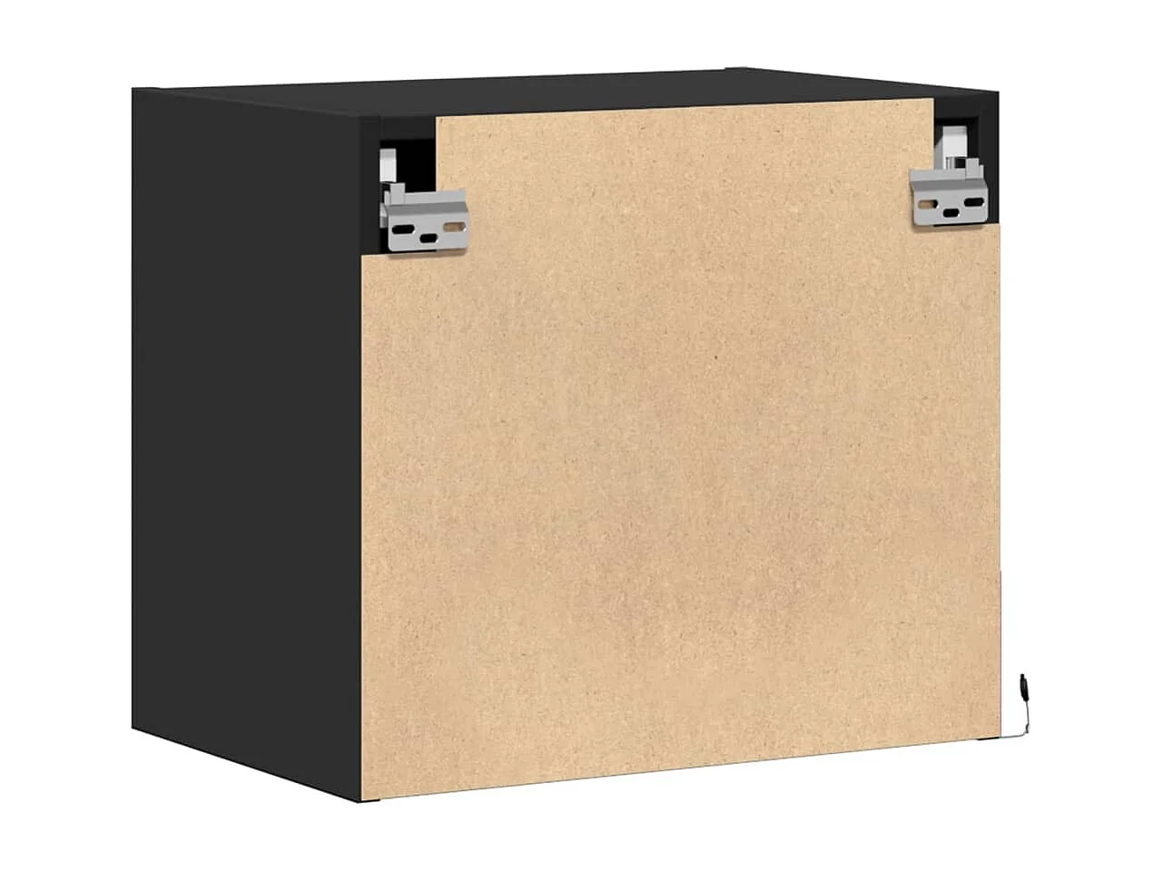 Mesa de cabeceira de parede com luzes LED preto