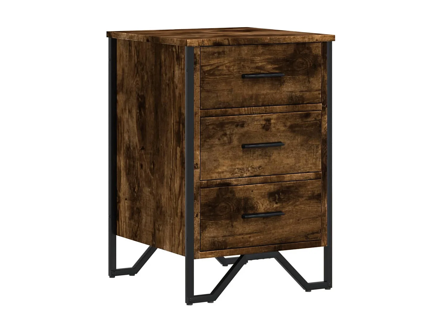 Table de chevet chêne fumé 40x41x60 cm bois d'ingénierie