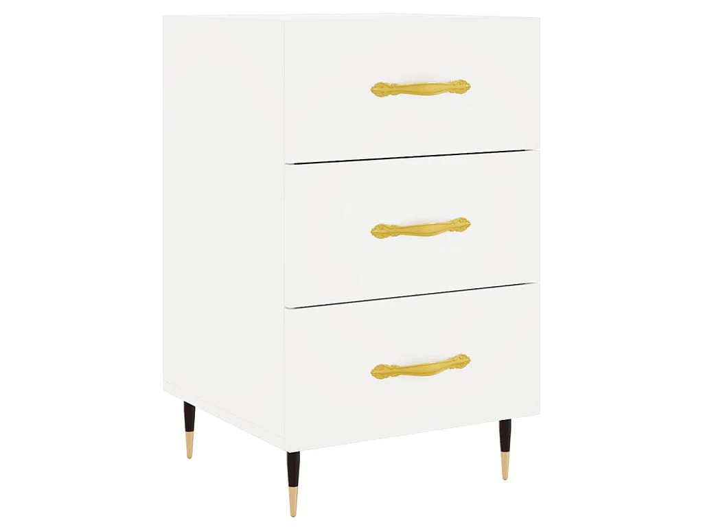 Table de chevet blanc 40x40x66 cm bois d'ingénierie
