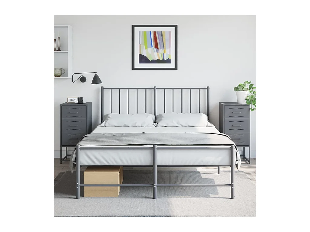 Tables de chevet 2 pcs anthracite 36x39x78 cm acier