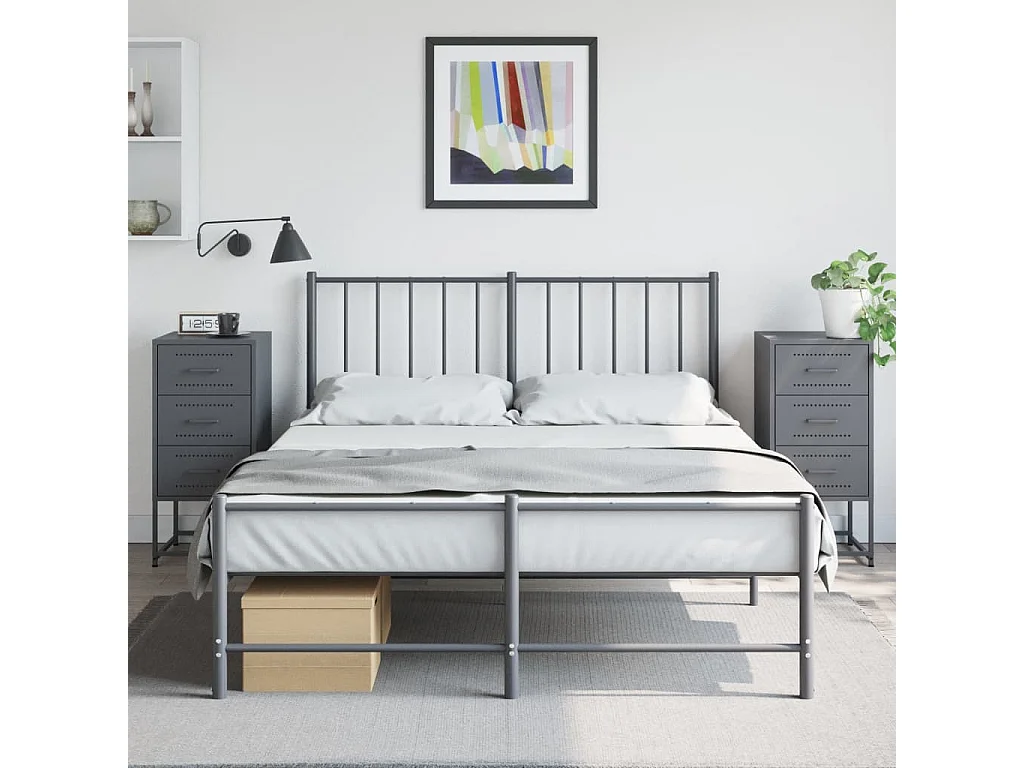 Nachtkastjes 2 st 36x39x78 cm staal antracietkleurig