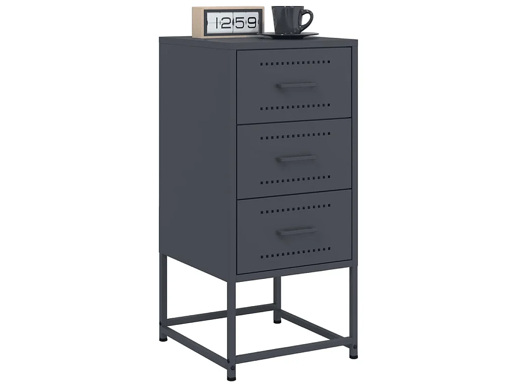 Tables de chevet 2 pcs anthracite 36x39x78 cm acier