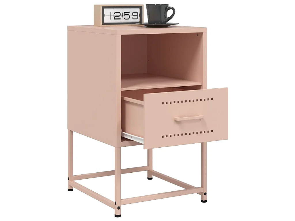 Comodini 2 pz Rosa 36x39x60,5 cm in Acciaio