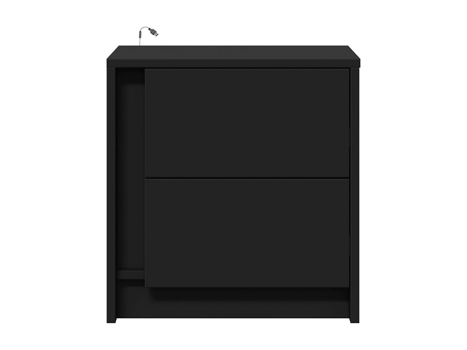 Nachttische mit LED-Leuchten 2 Stk. Schwarz Holzwerkstoff