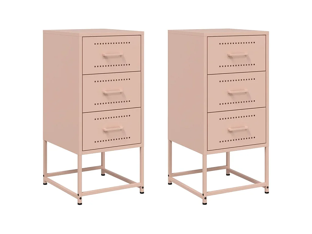 Comodini 2 pz Rosa 36x39x78 cm in Acciaio