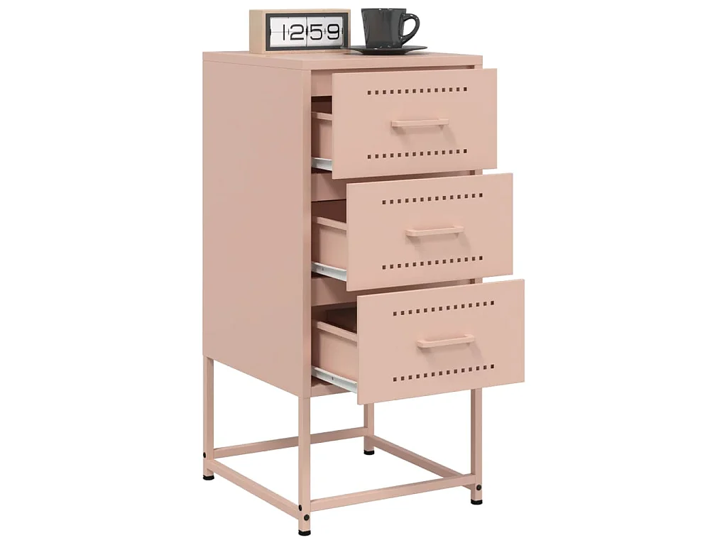 Comodini 2 pz Rosa 36x39x78 cm in Acciaio