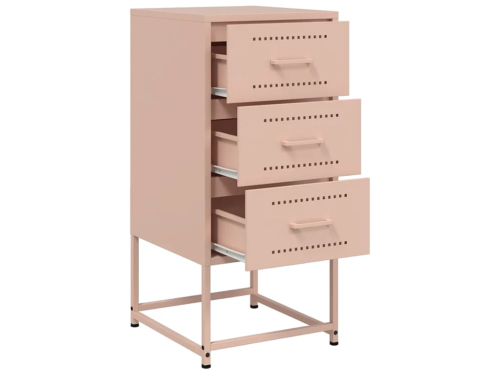 Comodini 2 pz Rosa 36x39x78 cm in Acciaio