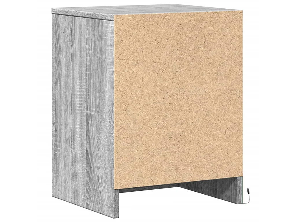 Armoires de chevet et lumières LED 2 pcs sonoma gris
