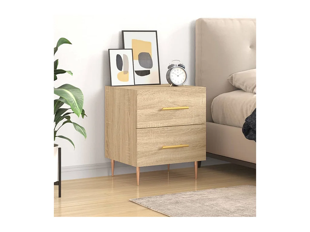 Table de chevet chêne sonoma 40x35x47,5 cm bois d’ingénierie