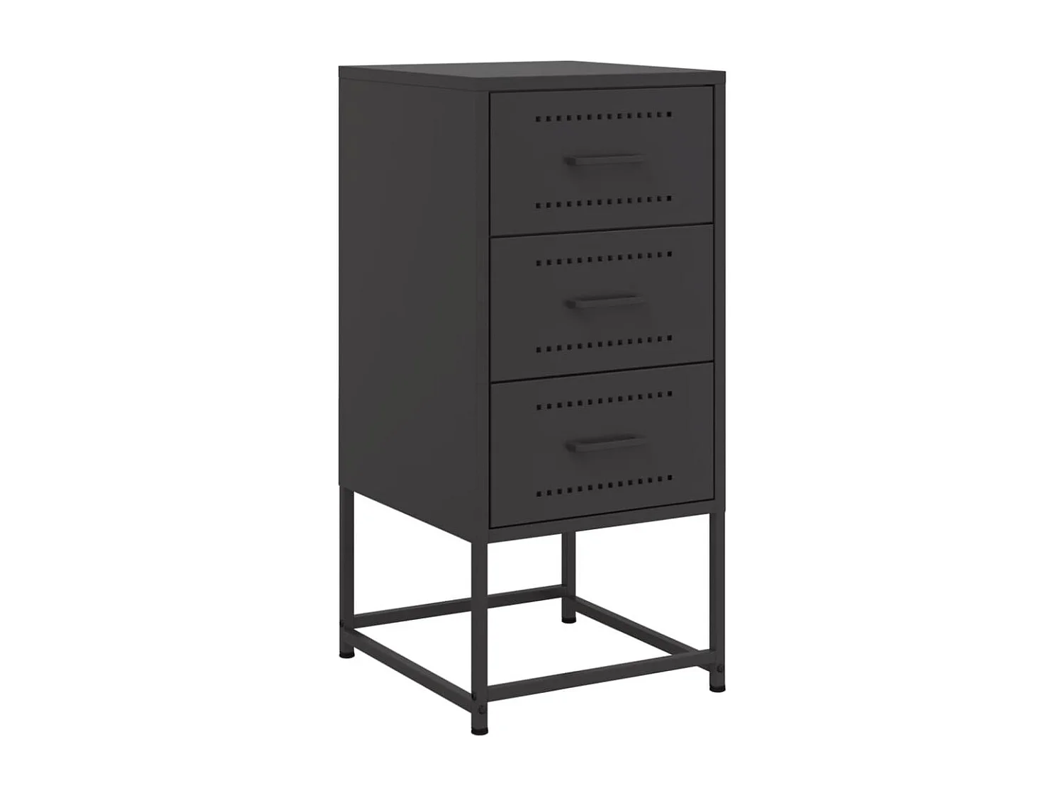 Nachttische 2 Stk. Schwarz 36x39x78 cm Stahl