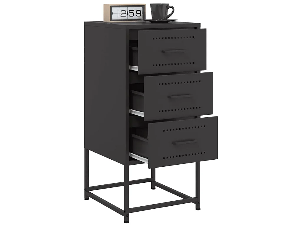 Comodini 2 pz Neri 36x39x78 cm in Acciaio