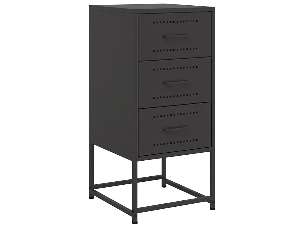 Comodini 2 pz Neri 36x39x78 cm in Acciaio