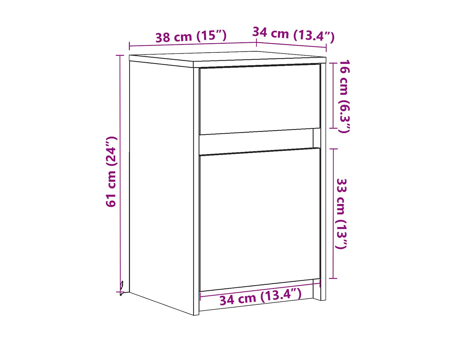 Armoire de chevet avec lumières LED chêne sonoma