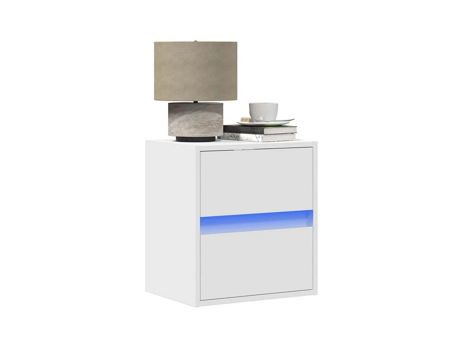 Table de chevet murale avec lumières LED blanc