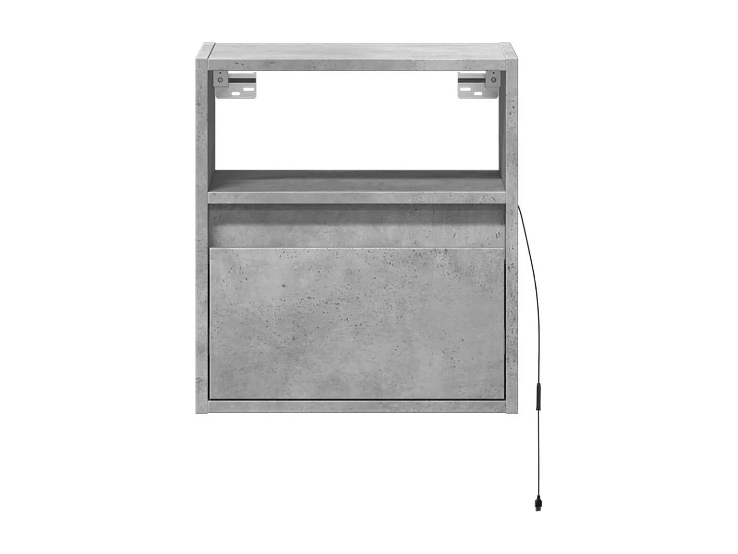 Wand-Nachttische mit LED-Leuchten 2 Stk. Betongrau
