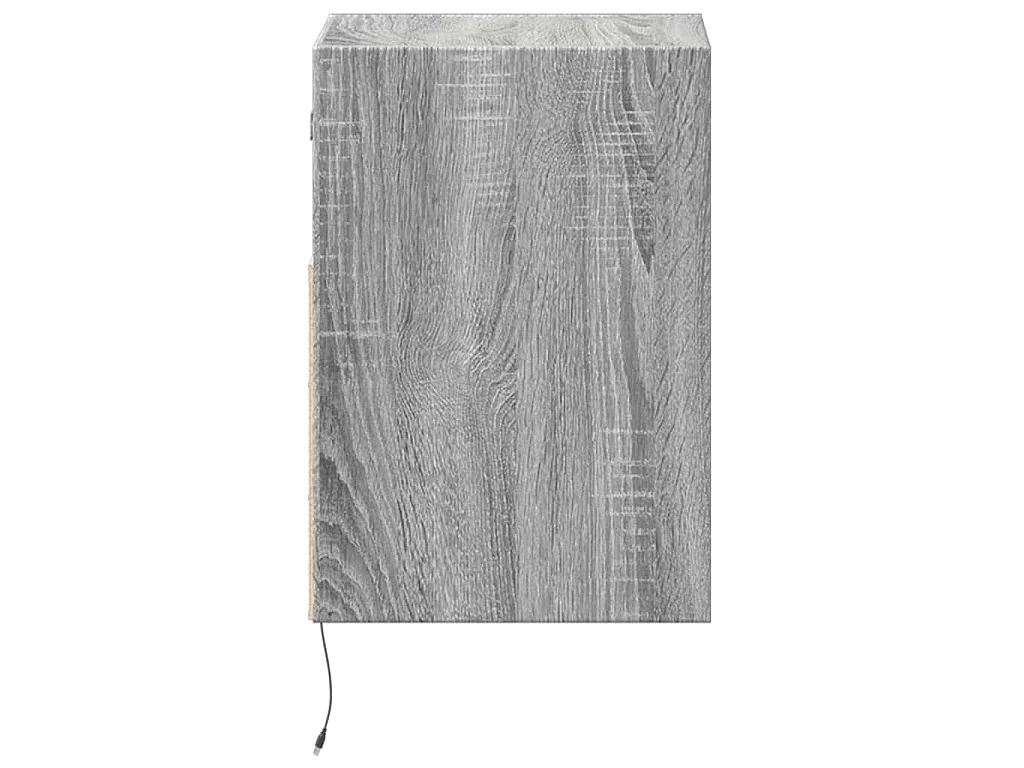 Comodino a Parete con luci LED Grigio Sonoma